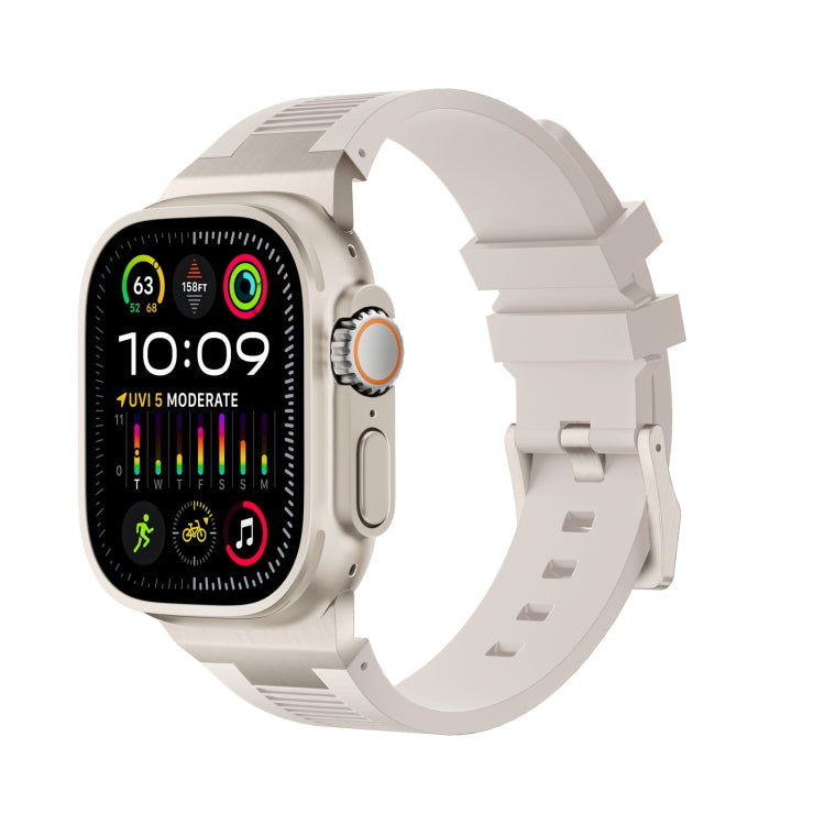 For Apple Watch Ultra 2 49mm Loners Liquid Silicone Watch Band(Titanium Starlight) - free shipping - PMC TechLife - Order now!