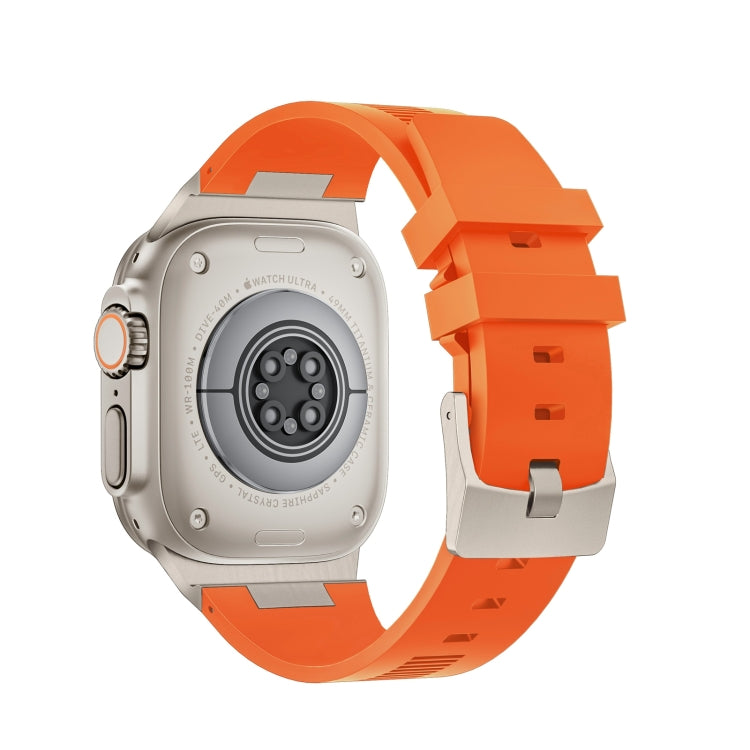 For Apple Watch SE 2022 44mm Loners Liquid Silicone Watch Band(Titanium Orange) - Watch Bands by PMC TechLife | Online Shopping South Africa | PMC TechLife