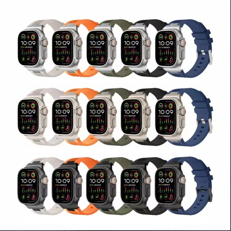 For Apple Watch Ultra 49mm Loners Liquid Silicone Watch Band(Silver Starlight) - Watch Bands by PMC Jewellery | Online Shopping South Africa | PMC Jewellery