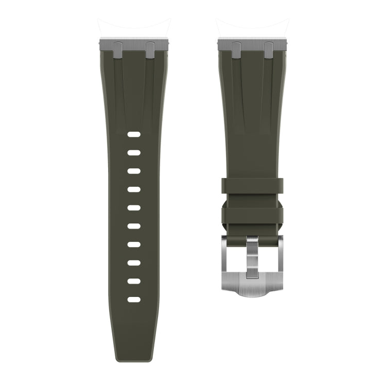 22mm Flat Head Silicone Watch Band(Silver Green) - free shipping - PMC TechLife - Order now!