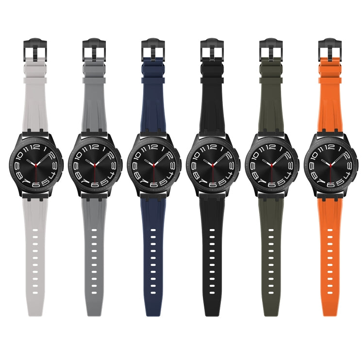 22mm Flat Head Silicone Watch Band(Silver Black) - 22mm Bands by PMC TechLife | Online Shopping South Africa | PMC TechLife