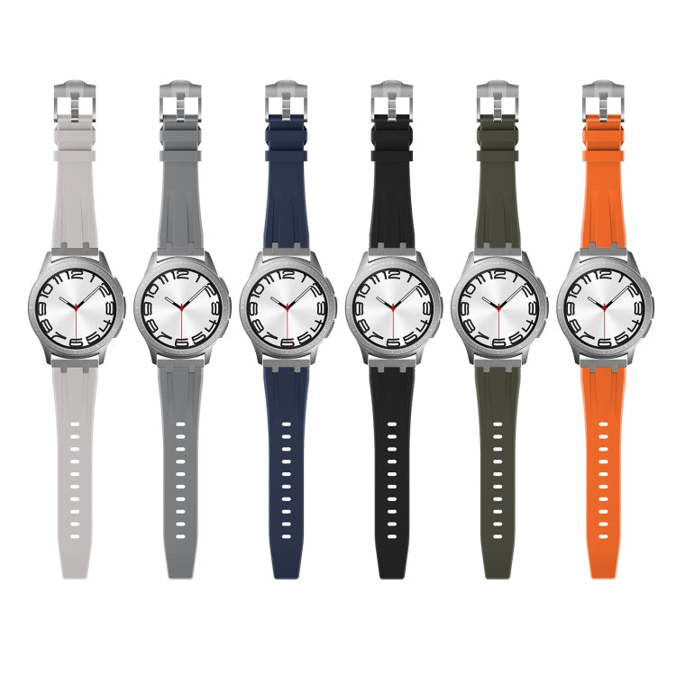 20mm Flat Head Silicone Watch Band(Black Orange) - 20mm Bands by PMC TechLife | Online Shopping South Africa | PMC TechLife