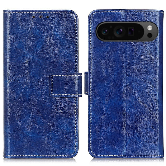 For Google Pixel 9 Pro Retro Crazy Horse Texture Flip Leather Phone Case(Blue) - Google Cases by PMC Jewellery | Online Shopping South Africa | PMC Jewellery | Buy Now Pay Later Mobicred