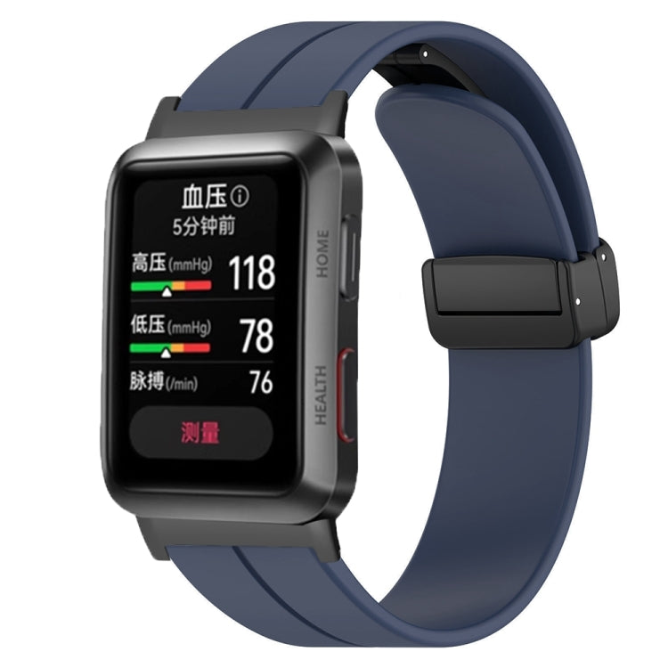 For Huawei Watch D Solid Color Folding Magnetic Buckle Silicone Watch Band(Midnight Blue) - Watch Bands by PMC TechLife | Online Shopping South Africa | PMC TechLife