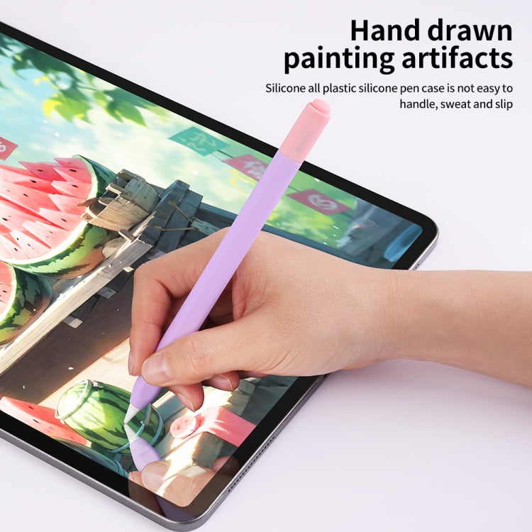 For Apple Pencil (USB-C) Double Cap Contrasting Color Silicone Protective Case(Sky Blue) - Pencil Accessories by PMC Jewellery | Online Shopping South Africa | PMC Jewellery | Buy Now Pay Later Mobicred