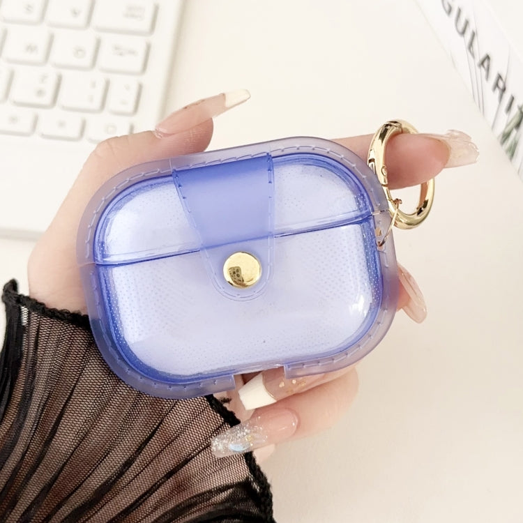 For AirPods Pro 2  Magnetic Clear Armor TPU TWS Earphone Case(Blue) - For AirPods Pro 2 by PMC Jewellery | Online Shopping South Africa | PMC Jewellery | Buy Now Pay Later Mobicred