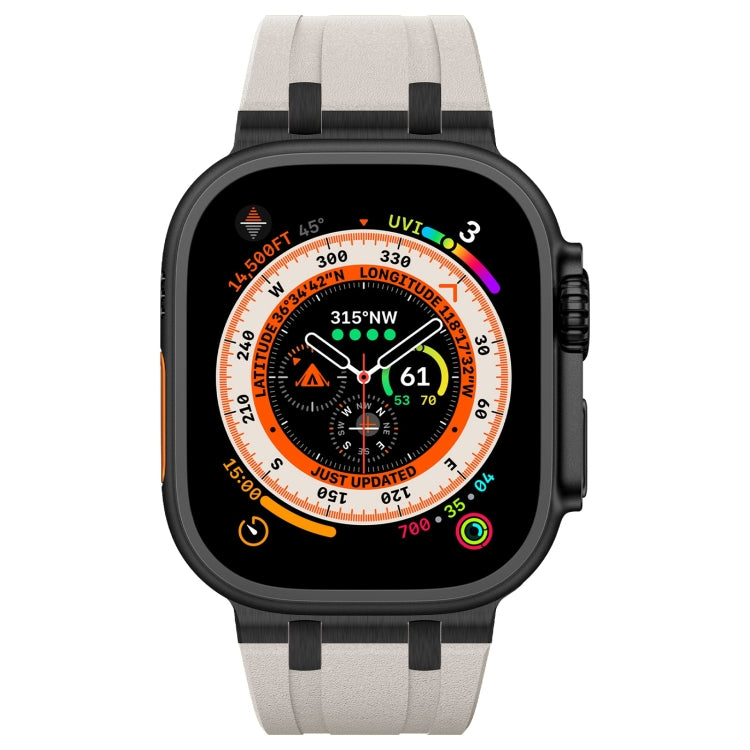 For Apple Watch Series 7 45mm Stone Grain Liquid Silicone Watch Band(Black Starlight) - free shipping - PMC TechLife - Order now!