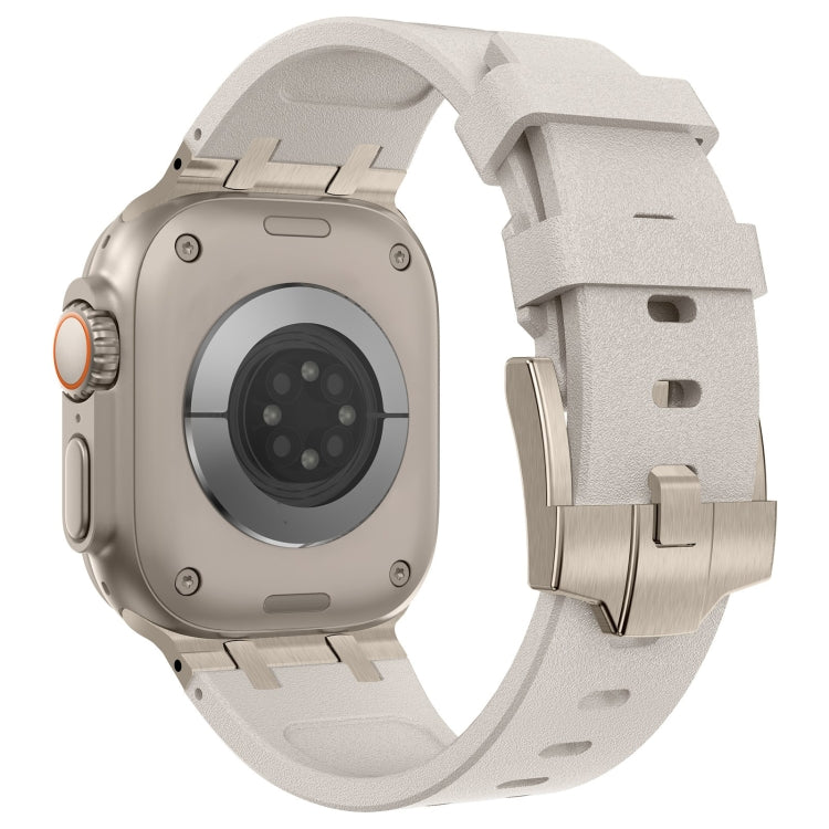 For Apple Watch Series 7 45mm Stone Grain Liquid Silicone Watch Band(Titanium Starlight) - Watch Bands by PMC TechLife | Online Shopping South Africa | PMC TechLife
