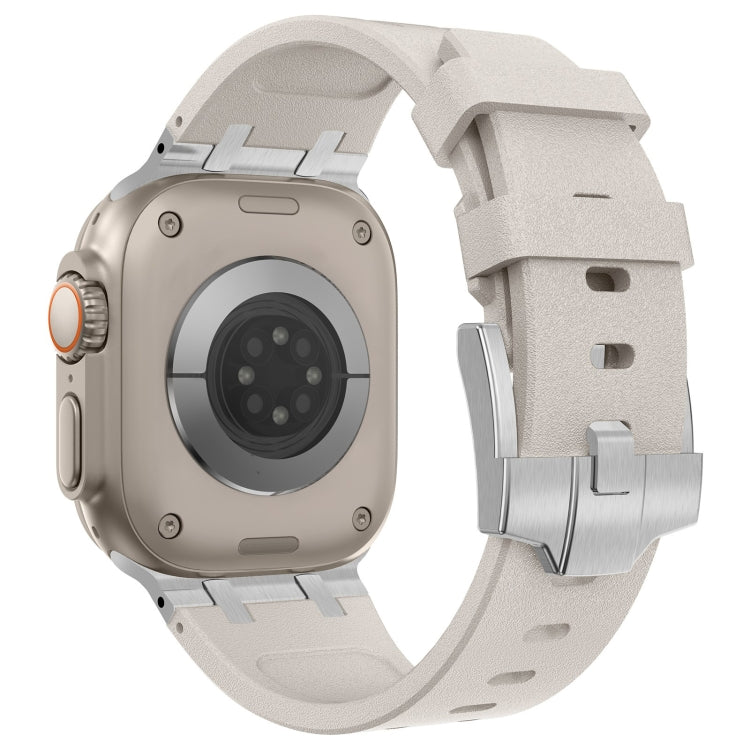 For Apple Watch Series 3 42mm Stone Grain Liquid Silicone Watch Band(Silver Starlight) - Watch Bands by PMC TechLife | Online Shopping South Africa | PMC TechLife