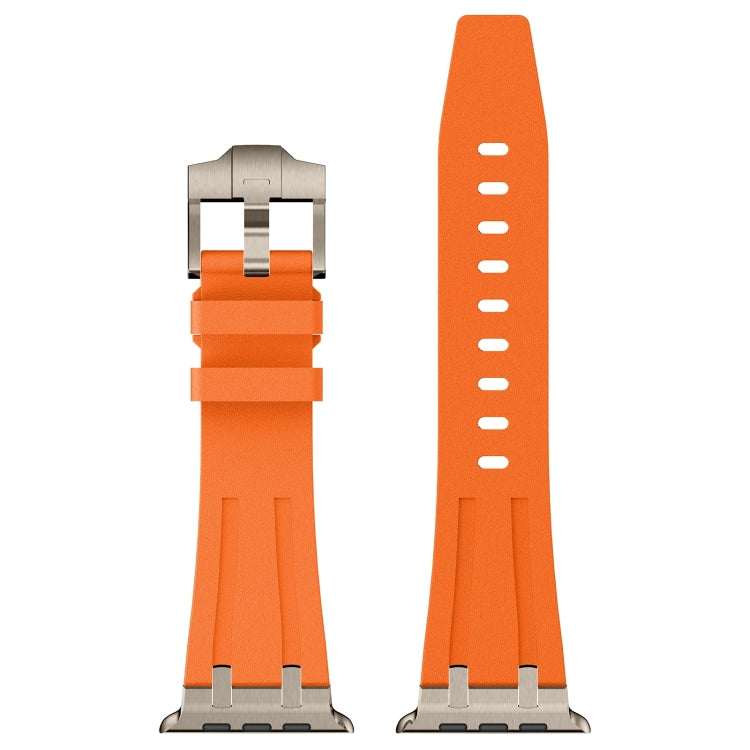 For Apple Watch Series 2 42mm Stone Grain Liquid Silicone Watch Band(Titanium Orange) - Watch Bands by PMC TechLife | Online Shopping South Africa | PMC TechLife