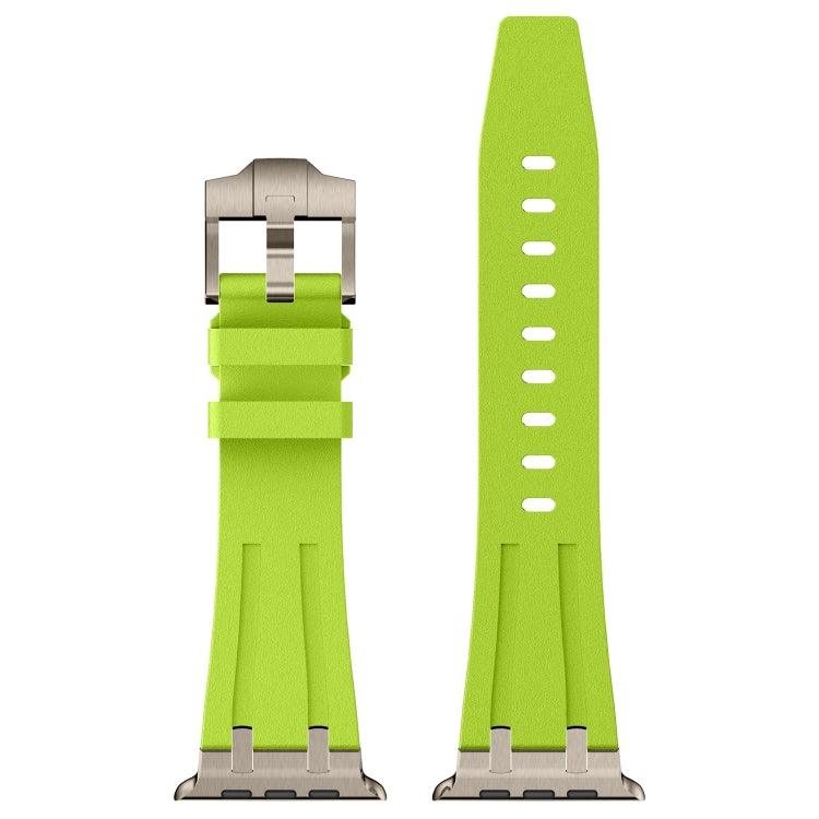 For Apple Watch Series 2 42mm Stone Grain Liquid Silicone Watch Band(Titanium Green) - Watch Bands by PMC TechLife | Online Shopping South Africa | PMC TechLife
