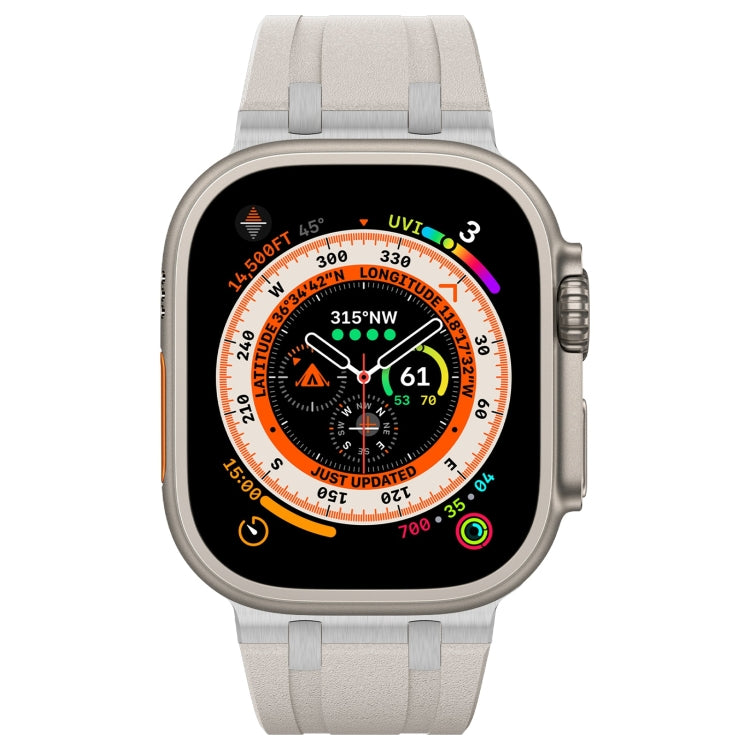 For Apple Watch 42mm Stone Grain Liquid Silicone Watch Band(Silver Starlight) - Watch Bands by PMC TechLife | Online Shopping South Africa | PMC TechLife