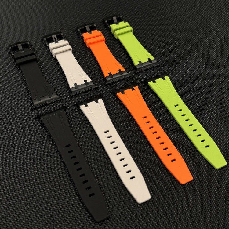 For Apple Watch Series 9 45mm Stone Grain Liquid Silicone Watch Band(Titanium Green) - Watch Bands by PMC Jewellery | Online Shopping South Africa | PMC Jewellery