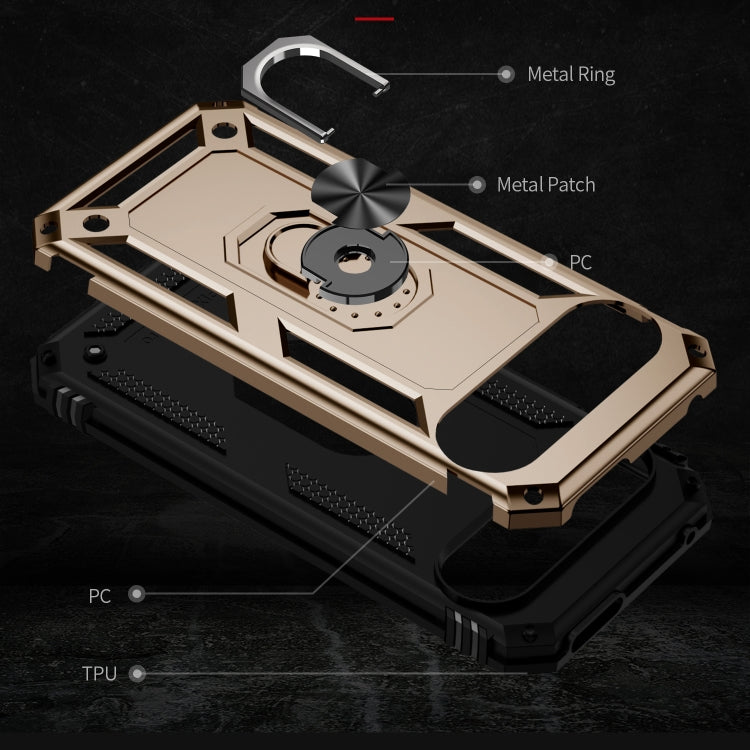 For Google Pixel 9 Pro Shockproof TPU + PC Phone Case with Holder(Gold) - Google Cases by PMC Jewellery | Online Shopping South Africa | PMC Jewellery | Buy Now Pay Later Mobicred