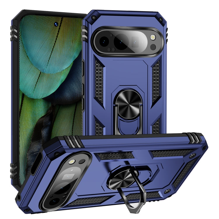 For Google Pixel 9 Shockproof TPU + PC Phone Case with Holder(Blue) - Google Cases by PMC Jewellery | Online Shopping South Africa | PMC Jewellery | Buy Now Pay Later Mobicred