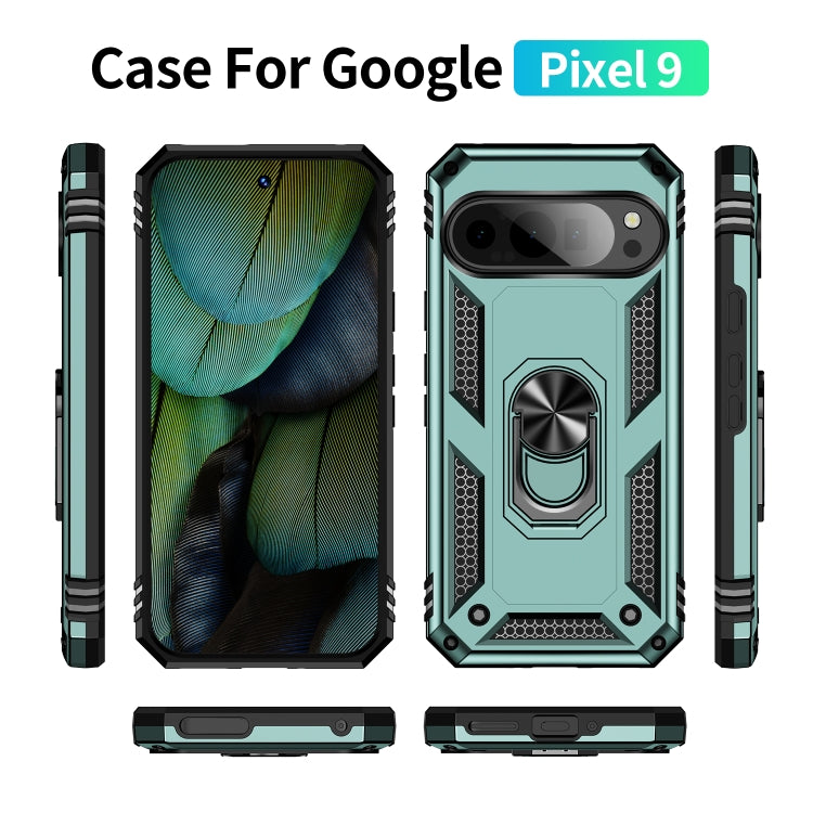 For Google Pixel 9 Shockproof TPU + PC Phone Case with Holder(Dark Green) - Google Cases by PMC Jewellery | Online Shopping South Africa | PMC Jewellery | Buy Now Pay Later Mobicred