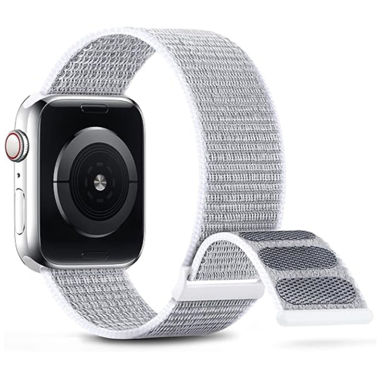 For Apple Watch Series 9 41mm Dual Hook and Loop Nylon Watch Band(Seashell) - Watch Bands by PMC TechLife | Online Shopping South Africa | PMC TechLife