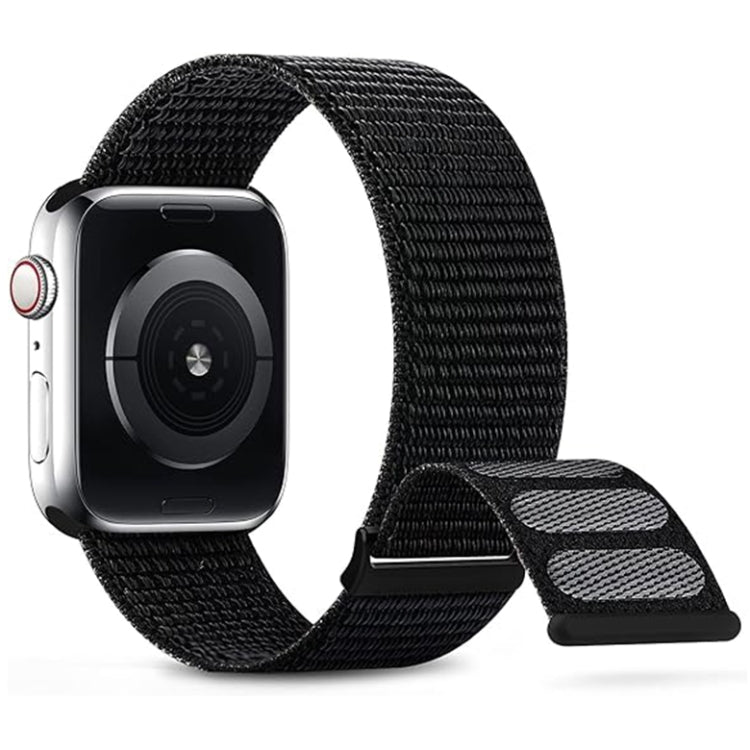 For Apple Watch SE 2022 40mm Dual Hook and Loop Nylon Watch Band(Dark Black) - Watch Bands by PMC TechLife | Online Shopping South Africa | PMC TechLife