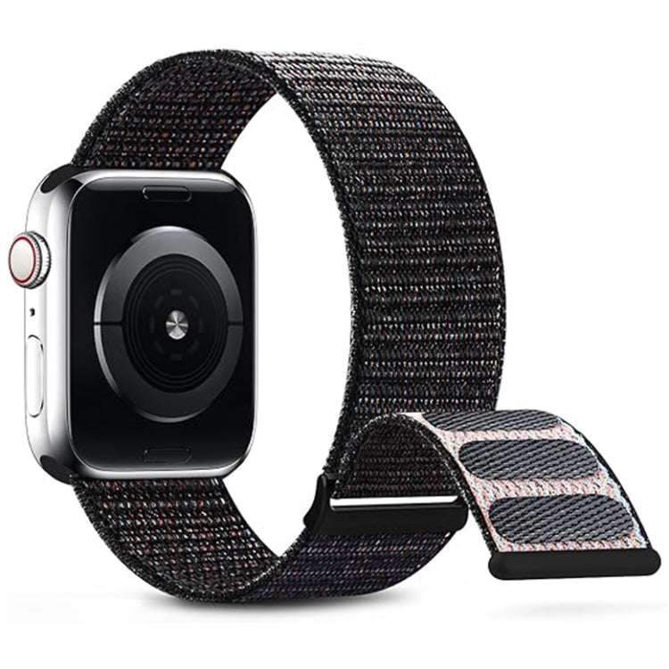 For Apple Watch SE 40mm Dual Hook and Loop Nylon Watch Band(Reflective Black) - Watch Bands by PMC TechLife | Online Shopping South Africa | PMC TechLife