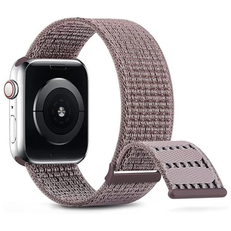 For Apple Watch SE 44mm Dual Hook and Loop Nylon Watch Band(Smoke Purple) - free shipping - PMC TechLife - Order now!