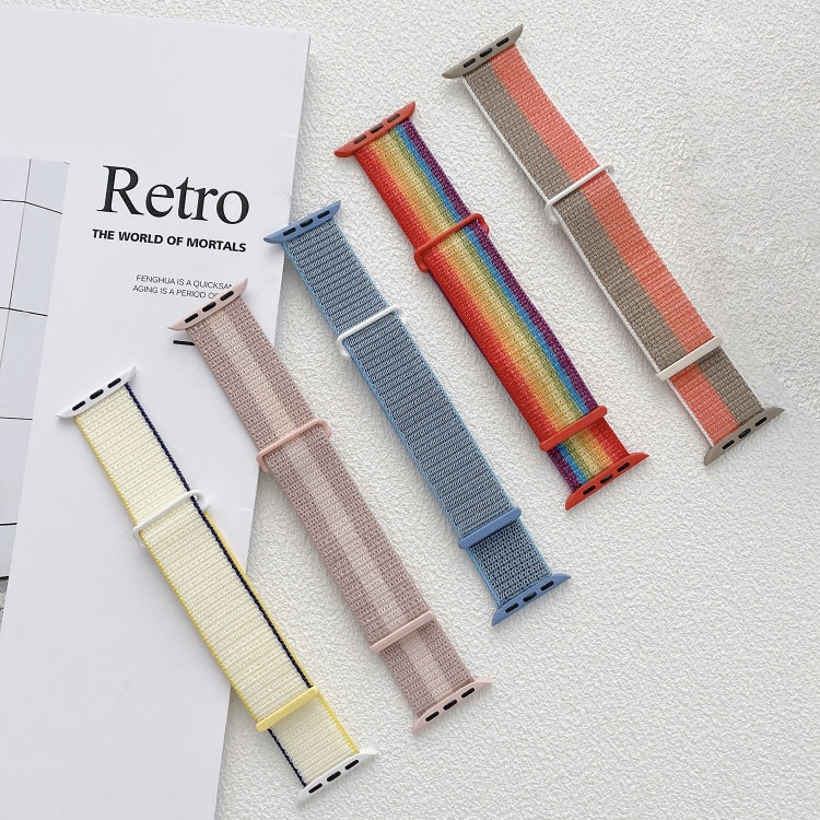For Apple Watch SE 2022 44mm Dual Hook and Loop Nylon Watch Band(Smoke Purple) - Watch Bands by PMC TechLife | Online Shopping South Africa | PMC TechLife