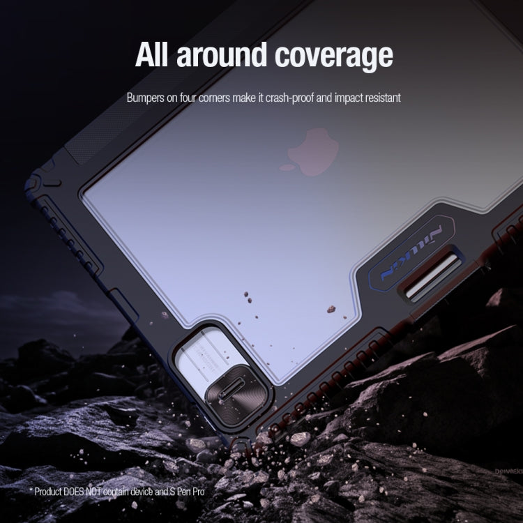 For iPad Pro 13 2024 NILLKIN Bumper Pro Multi-angle Folding Style Tablet Leather Case(Blue) - iPad Pro 13 2024 Cases by NILLKIN | Online Shopping South Africa | PMC TechLife | Buy Now Pay Later Mobicred