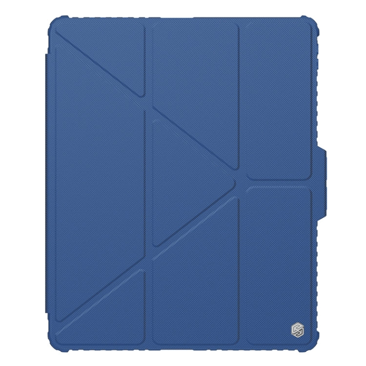 For iPad Air 13 2024 / Pro 12.9 NILLKIN Bumper Pro Multi-angle Folding Style Tablet Leather Case(Blue) - iPad Air 13 2024 Cases by NILLKIN | Online Shopping South Africa | PMC Jewellery | Buy Now Pay Later Mobicred