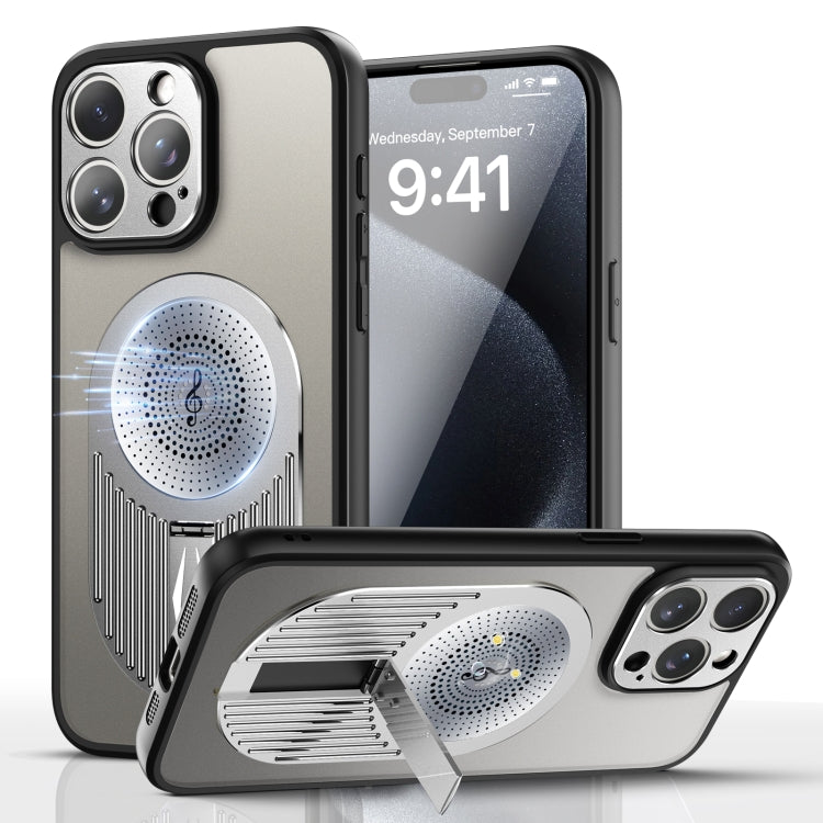 For iPhone 16 Pro Heat Dissipation Aromatherapy MagSafe Holder Phone Case(Silver) - free shipping - PMC Jewellery - Order now!