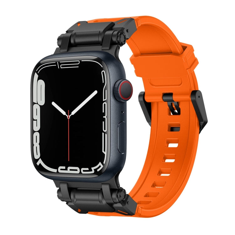 For Apple Watch Series 8 45mm Explorer TPU Watch Band(Black Orange) - free shipping - PMC TechLife - Order now!