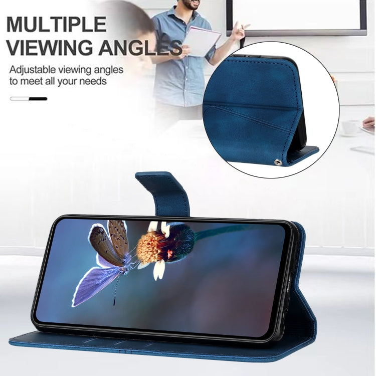 For iPhone 16 Plus Triangle Solid Color Leather Phone Case(Blue) - iPhone 16 Plus Cases by PMC TechLife | Online Shopping South Africa | PMC TechLife | Buy Now Pay Later Mobicred