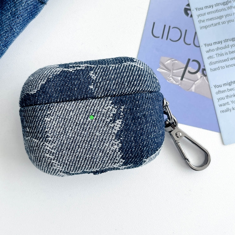 For AirPods 3 Stitching Denim Cloth Bluetooth Earphone Protective Case(Dark Color Lightning) - For AirPods 3 by PMC Jewellery | Online Shopping South Africa | PMC Jewellery | Buy Now Pay Later Mobicred