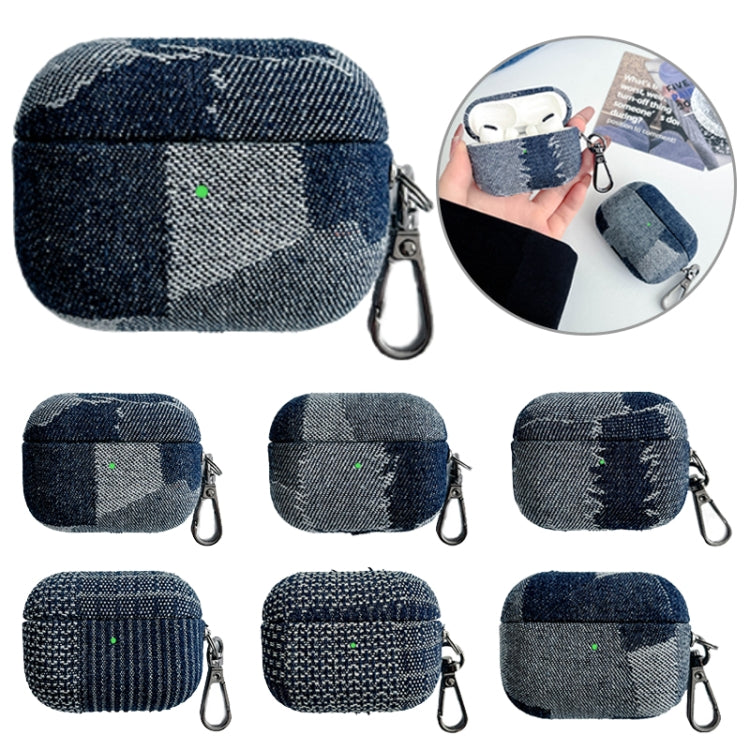 For AirPods Pro Stitching Denim Cloth Bluetooth Earphone Protective Case(Light Color Irregular) - free shipping - PMC Jewellery - Order now!