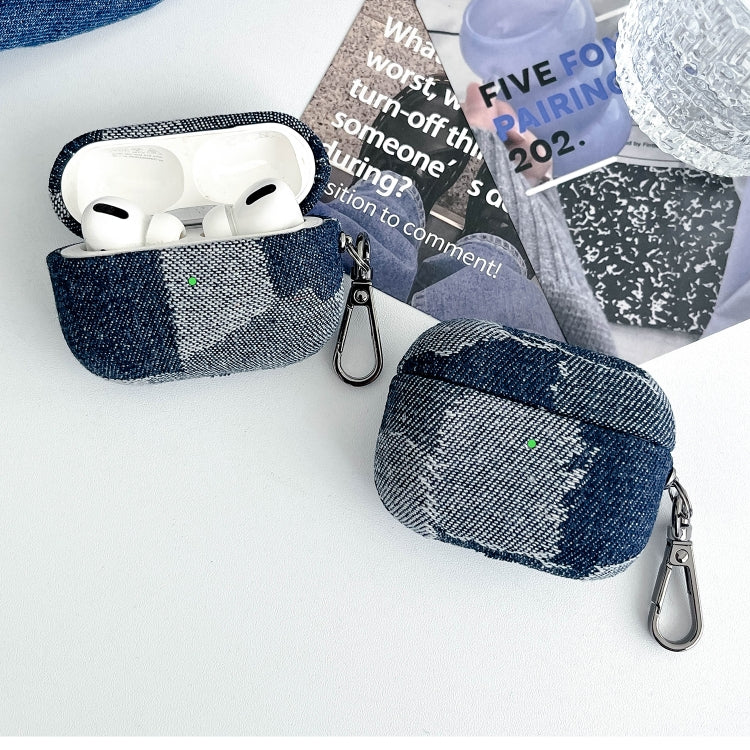For AirPods 3 Stitching Denim Cloth Bluetooth Earphone Protective Case(Dark Color Irregular) - For AirPods 3 by PMC Jewellery | Online Shopping South Africa | PMC Jewellery | Buy Now Pay Later Mobicred