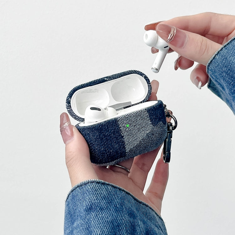 For AirPods Pro Stitching Denim Cloth Bluetooth Earphone Protective Case(Light Color Irregular) - free shipping - PMC Jewellery - Order now!