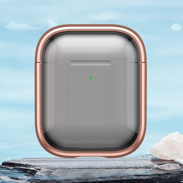 For AirPods 1 / 2 TPU Hybrid PC Case with Holder(Rose Gold) - For AirPods 1/2 by PMC Jewellery | Online Shopping South Africa | PMC Jewellery | Buy Now Pay Later Mobicred