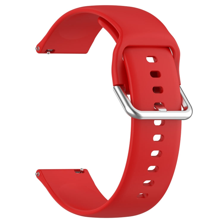For Xiaomi Watch 2 Solid Color Metal Silver Buckle Silicone Watch Band, Size: S(Red) - Watch Bands by PMC TechLife | Online Shopping South Africa | PMC TechLife