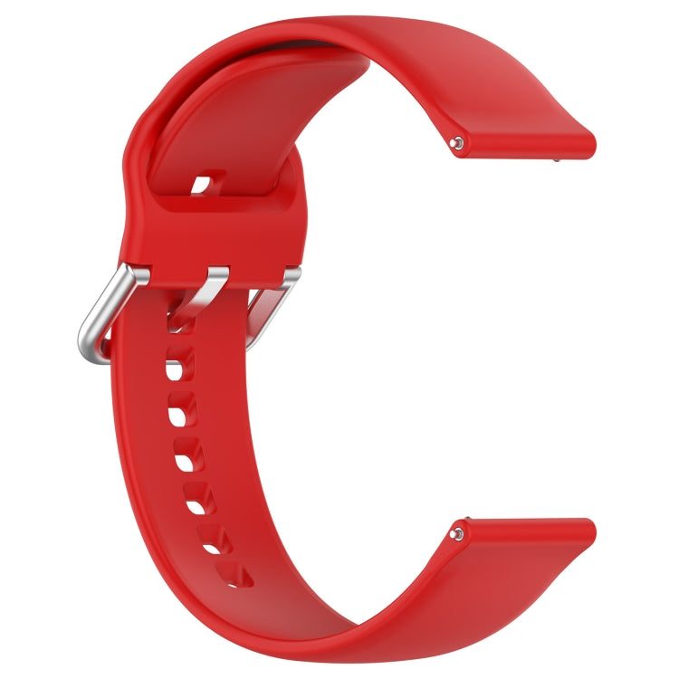 For Xiaomi Watch 2 Solid Color Metal Silver Buckle Silicone Watch Band, Size: S(Red) - Watch Bands by PMC Jewellery | Online Shopping South Africa | PMC Jewellery