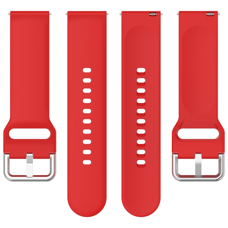 For Xiaomi Watch 2 Solid Color Metal Silver Buckle Silicone Watch Band, Size: S(Red) - Watch Bands by PMC Jewellery | Online Shopping South Africa | PMC Jewellery