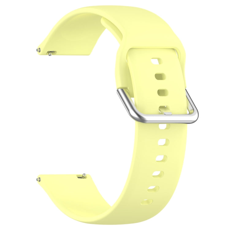 For Xiaomi Watch 2 Solid Color Metal Silver Buckle Silicone Watch Band, Size: S(Yellow) - Watch Bands by PMC Jewellery | Online Shopping South Africa | PMC Jewellery