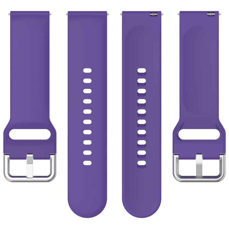 For Xiaomi Watch 2 Solid Color Metal Silver Buckle Silicone Watch Band, Size: S(Purple) - Watch Bands by PMC TechLife | Online Shopping South Africa | PMC TechLife