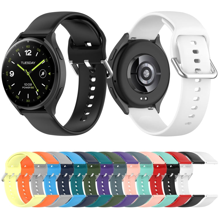 For Xiaomi Watch 2 Solid Color Metal Silver Buckle Silicone Watch Band, Size: S(Grey) - Watch Bands by PMC TechLife | Online Shopping South Africa | PMC TechLife | Buy Now Pay Later Mobicred