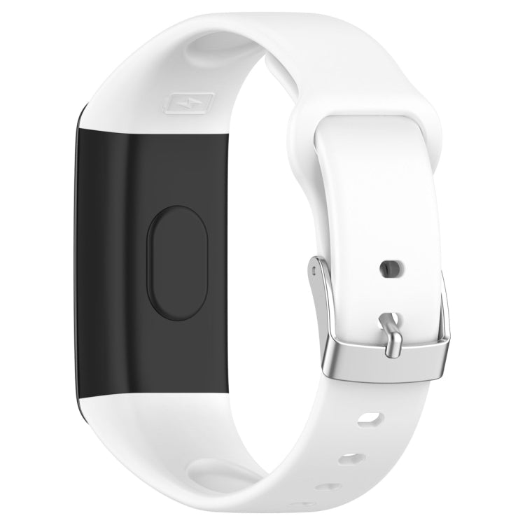 For Mambo Band 6S Solid Color Silver Buckle Silicone Watch Band(White) - Watch Bands by PMC Jewellery | Online Shopping South Africa | PMC Jewellery