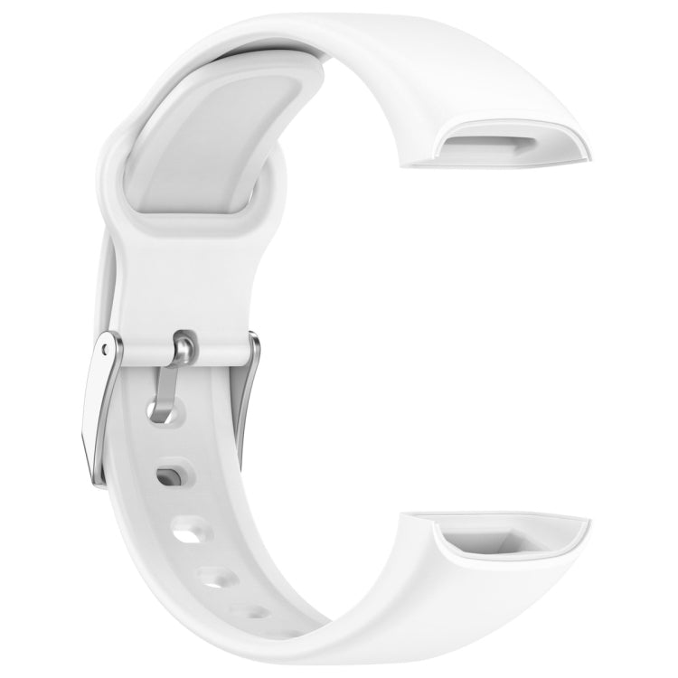 For Mambo Band 6S Solid Color Silver Buckle Silicone Watch Band(White) - Watch Bands by PMC Jewellery | Online Shopping South Africa | PMC Jewellery