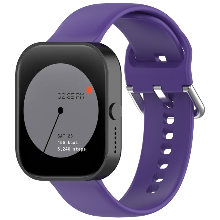 For CMF Watch Pro D395 22mm Solid Color Silver Buckle Silicone Watch Band, Size:L(Purple) - Watch Bands by PMC TechLife | Online Shopping South Africa | PMC TechLife