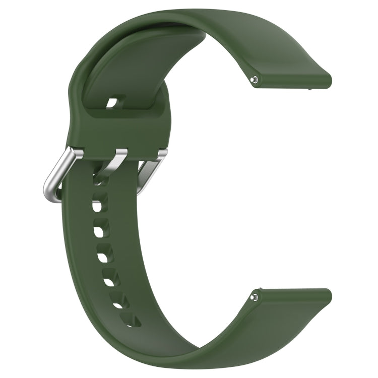 For CMF Watch Pro D395 22mm Solid Color Silver Buckle Silicone Watch Band, Size:S(Army Green) - Watch Bands by PMC Jewellery | Online Shopping South Africa | PMC Jewellery