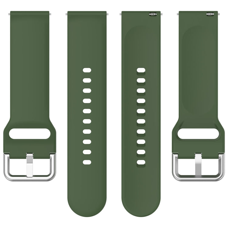 For CMF Watch Pro D395 22mm Solid Color Silver Buckle Silicone Watch Band, Size:S(Army Green) - Watch Bands by PMC TechLife | Online Shopping South Africa | PMC TechLife