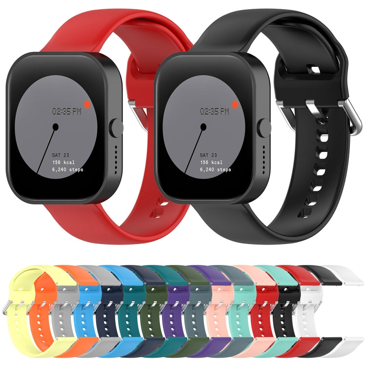 For CMF Watch Pro D395 22mm Solid Color Silver Buckle Silicone Watch Band, Size:S(Black) - Watch Bands by PMC TechLife | Online Shopping South Africa | PMC TechLife