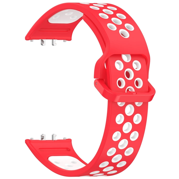For Samsung Galaxy Fit 3 Two Color Breathable Silicone Watch Band(Red White) - Watch Bands by PMC TechLife | Online Shopping South Africa | PMC TechLife