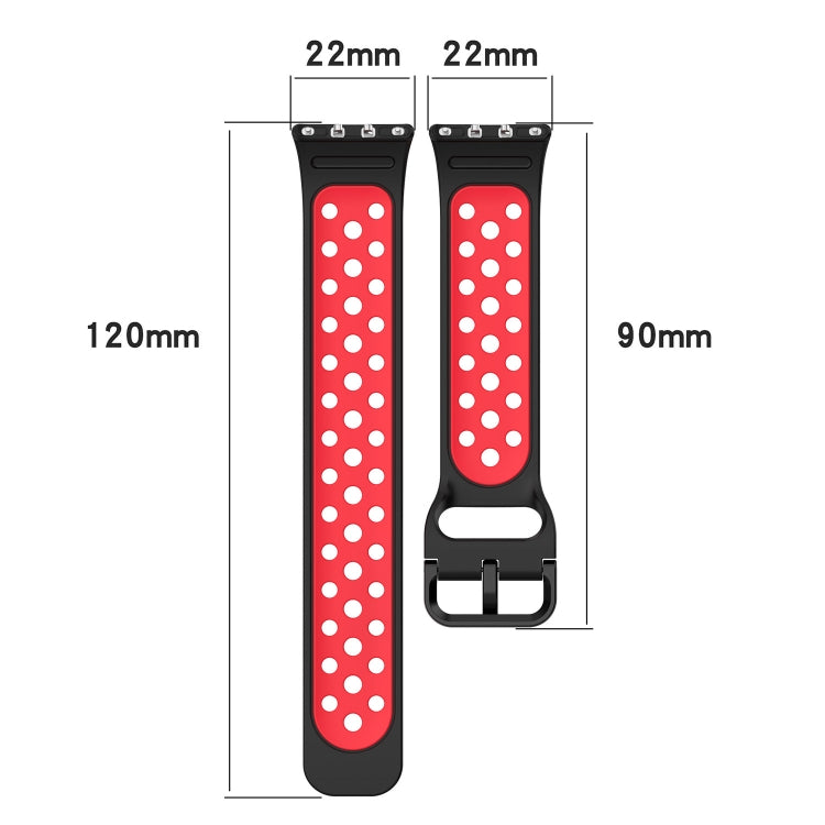 For Samsung Galaxy Fit 3 Two Color Breathable Silicone Watch Band(Red White) - Watch Bands by PMC Jewellery | Online Shopping South Africa | PMC Jewellery