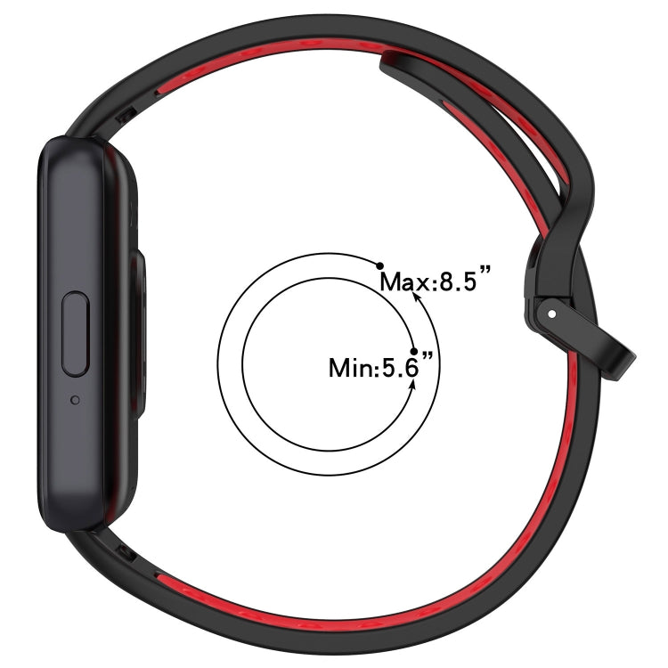 For Samsung Galaxy Fit 3 Two Color Breathable Silicone Watch Band(Black Blue) - Watch Bands by PMC TechLife | Online Shopping South Africa | PMC TechLife